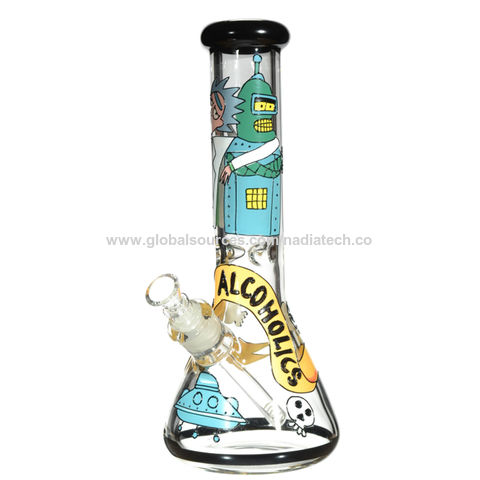 Cartoon Hookah Smoke Bong Shisha Glass Ice Catcher 10'' Heavy Beaker Water Pipe