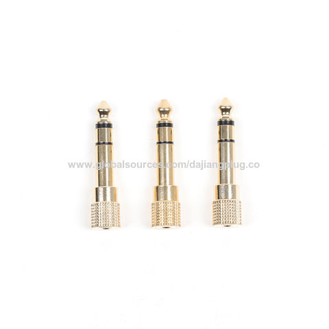 Adaptador de audio 6.3mm macho a 3.5mm hembra oro