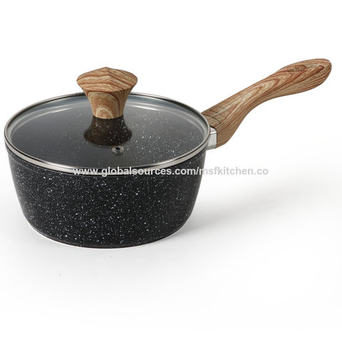 Fry Pan Frying Grill Pan Granite Marble Milk Pan Saucepan Cooking Pot Deep Wok
