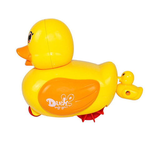 2pcs Wind Up Swimming Yellow Duck Bathtub Bathing Toy for Kids Play Fun 