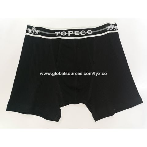 Men's RIB Cotton Underwear Comfy Breathable Regular Leg Sport Boxer ...