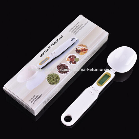 White Digital Spoon Scale - 500g/0.1g Lcd Display Kitchen Electronic Weight  Measuring Food Spoon, In Grams And Ounces