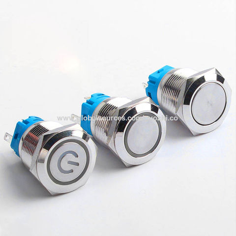 30mm IP65 Latching High head Ring LED Stainless steel Push Button Switch CE ROHS