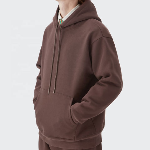 Wholesale Plain Hoodie Unisex Thick Fleece Drop Shoulder Pullover