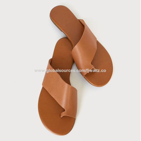 Plain Sandal Type: Slip On Sandal Ladies Faux Leather Open Toe Flats Sandals,  Daily Wear at Rs 1698/pair in Meerut