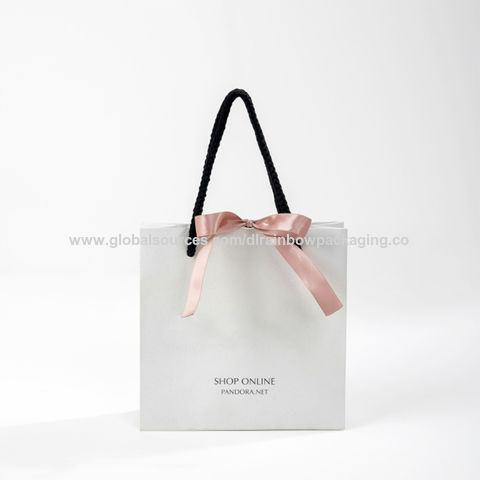 OEM Custom Logo Print Small Retail Boutique Clothing Jewelry Luxury  Cardboard Art Gift Shopping Paper Bag with Ribbon Handles - China Paper Bags  and Shopping Bags price
