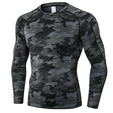 Mens Compression Base Layer T-shirt Legging Fitness Gym Quick Dry Tight fit Camo