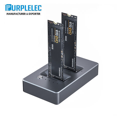Tool-Free USB Type-C Dual Docking Station for PCIe NVMe M.2 SSDs