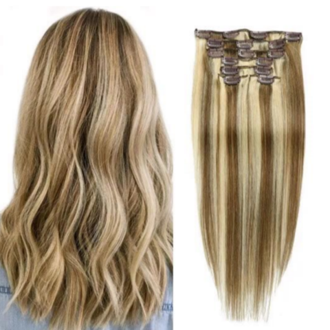Buy Wholesale China Human Hair 24inch 100g Hair Piece #8/613 Clip Hair  Seven-piece Set Real Hair Extension & Real Hair Wig Wholesale at USD 81 |  Global Sources