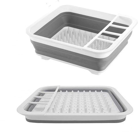 Plastic Dish Drainer Tray-Kitchen Ware Cutlery Drain Storage Rack Organizer  1pc