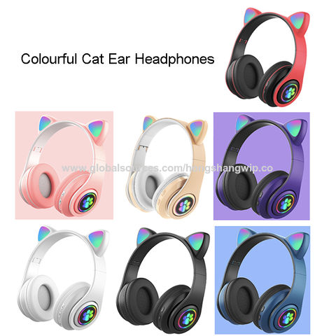 Bluetooth casque chat oreille sans fil , lumineux oreille écouteurs，casque  audio enfant, bleu