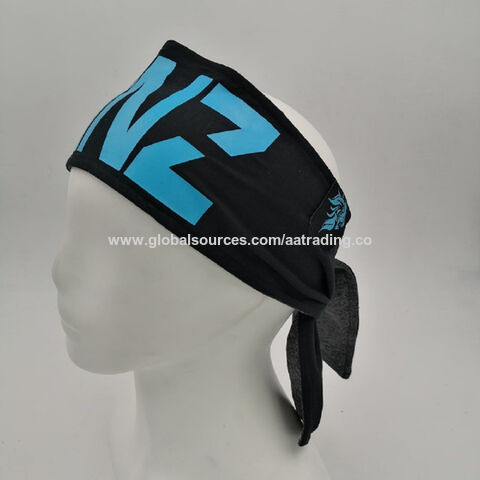Bandeaux de sport pour hommes de couleur bleue avec logo personnalisé, tissu confortable, bandeau de tête cool pour hommes