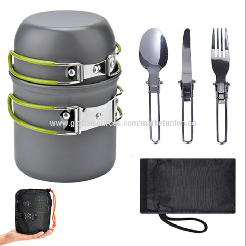 3x Camping Utensils Folding Cookware for Backpacking Outdoor Picnic Hiking