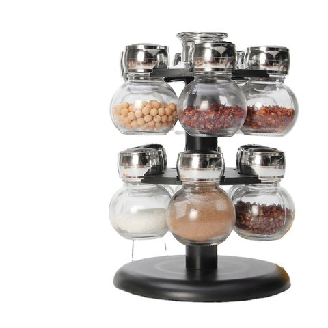 10 Stackable Spice Shakers Set 90ml Glass Containers With Lids -   Finland
