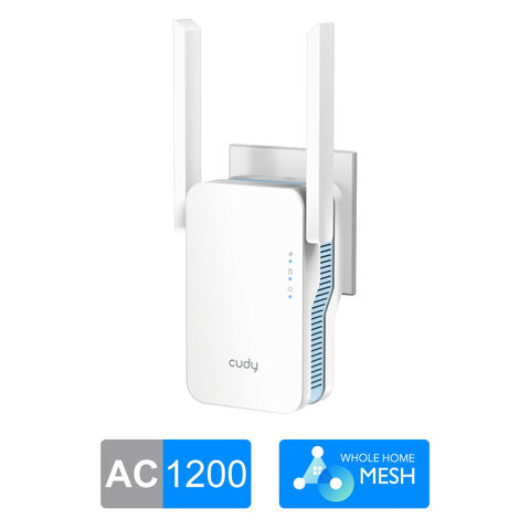 Cudy Extensor WiFi de malla AC1200, extensor de alcance WiFi de banda dual  de hasta 1200 Mbps, amplificador WiFi, 2.4 GHz, 5 GHz, largo alcance, modo