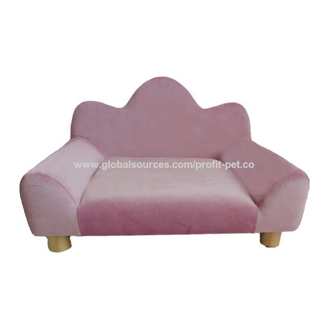 pink dog sofa