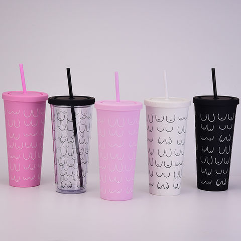 Summer Ice Cold Plastic Tumbler Cup with Lid and Straws Double Wall Mugs  Gel Frosty Freezer Bottle - China Plastic Cup and Reusable Travel Cup price