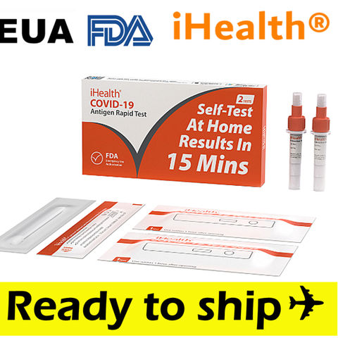 IHealth® STOCK Antigen Rapid Test Self Test Home 15Min Nose Kit FDA EUA ...