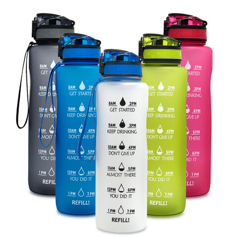 Motivational Water Bottle Gradient Color BPA Free Tritan Water Bottle ...