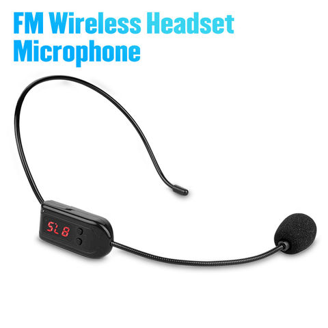Wireless Microphone Headset MIC Voice FM Transmitter  87MHz~108MHz Black 