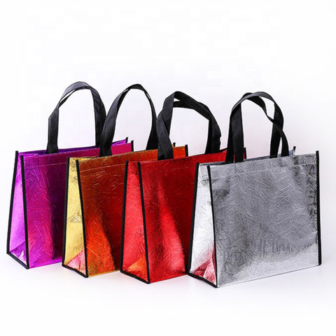 Reusable Eco Shopping Bag Laser Glitter Waterproof Non-woven Gift Bag Handbags 
