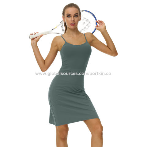 Tennis Dress with Built In Shorts Workout Dress Sling Fitness