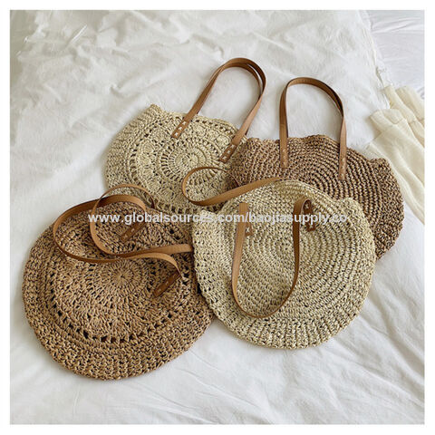 Straw Woven Bag Beach Woven Bag For Women Paper Rope Crochet Big