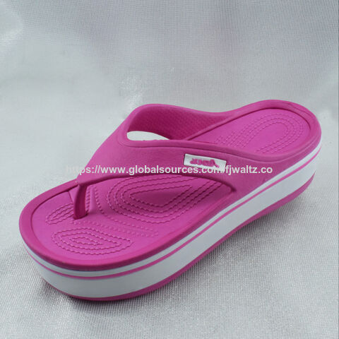 Sabots pour femmes type Croc en EVA, sandales de plage à plateforme haute avec entre-doigt moulé par injection