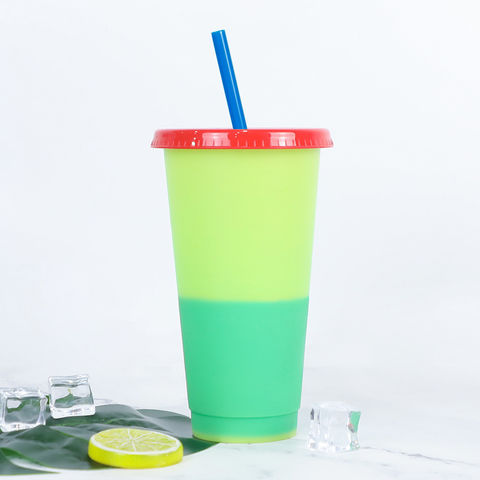 Color Changing Cup 710ml Temperature Sensitive PP Straw Tumbler Cup ...