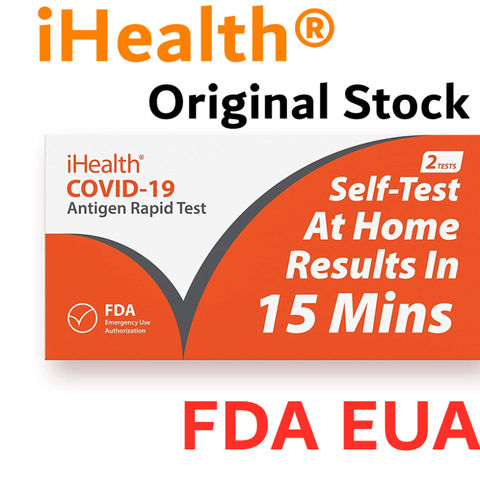 IHealth® STOCK Antigen Rapid Test Self Test Home 15Min Nose Kit FDA EUA ...