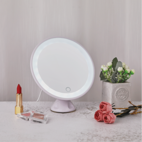 Beauty Desk Led Makeup Mirror, Small Vanity Mirror With Lights Desktop