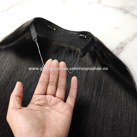 100 Human Hair Manufactures Halo Hair Extensions 1b Black clip In Hair Extension halo Extensions 99 Wholesale China Halo Hair at factory prices from Qingdao Runyusi Hair Products Co. Ltd Globalsources...