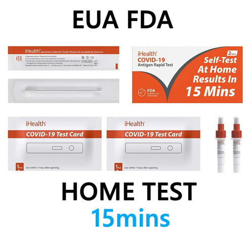 IHealth® STOCK Antigen Rapid Test Self Test Home 15Min Nose Kit FDA EUA ...