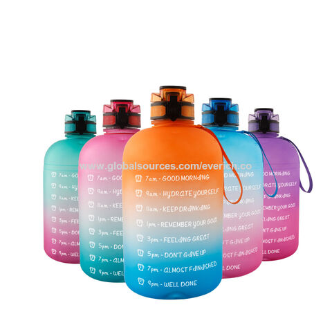 Compre Botella De Agua, Marcador De Tiempo De Plástico Portátil Multicolor  1000ml Gym Sports Cup y Botella De Agua de China por 3.25 USD