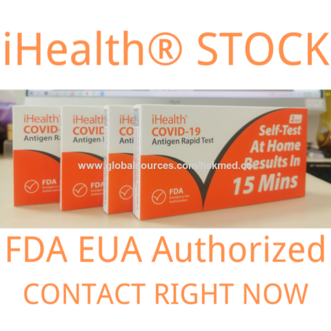 USA iHealth® STOCK Antigen FDA EUA Authorized Self Test kit 15Mins ...