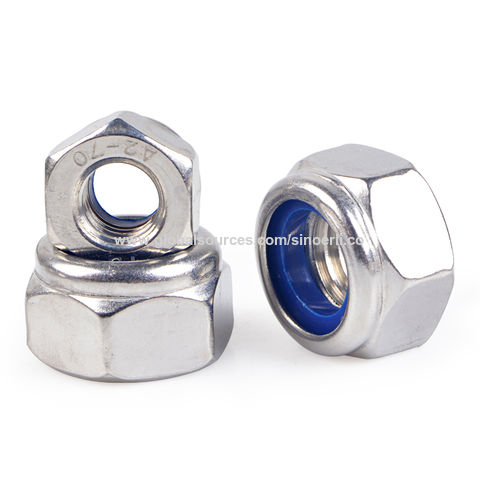 Hex Insert Nuts Nylon Locking Threaded M2 M24 A2 & A4 Stainless Steel Nyloc 