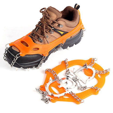Traction Ice Cleat Spikes Crampons Non-Slip Shoes Cover Stainless