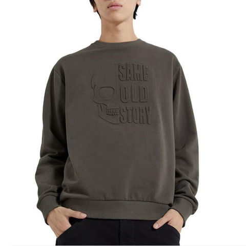 Plus Size Autumn New 3D Letter Embossed Sweatshirt Black Casual