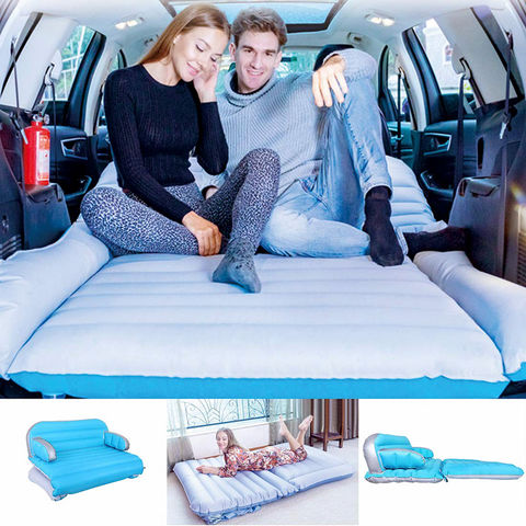 Cama inflable para coche, colchón de aire almohadilla para dormir azul