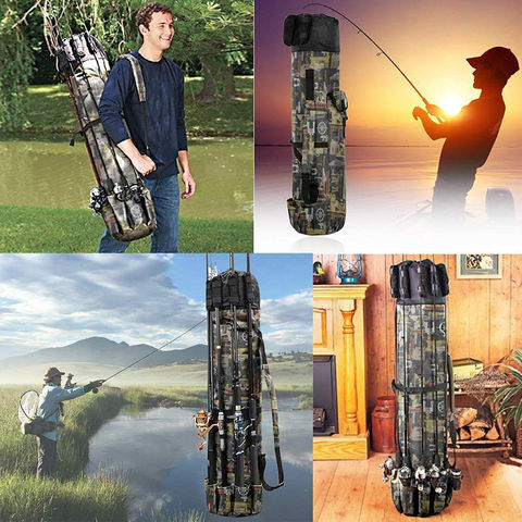 Durable Canvas Fishing Rod & Reel Organizer Bag Travel Carry Case Bag-  Holds 5 Poles & Tackle - Buy China Wholesale Fishing Bag Fishing Trackle  Bag $13.3
