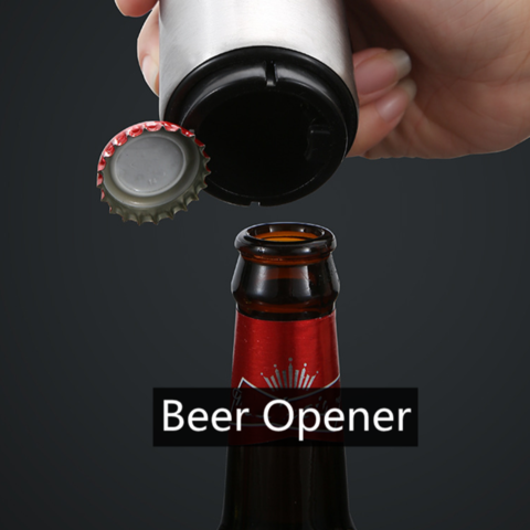 Automatic Stainless Steel Beer Soda Opener with Magnetic Push Down Bottle Opener 