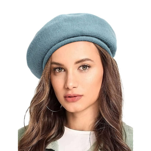 Plain Beret Beanie Hat Women Vintage Artist Cap Winter Warm Head Wear Fashion 
