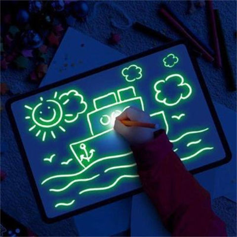 Hot Selling 3d Children Light Up Drawing Kit Magic Board Painting With ...