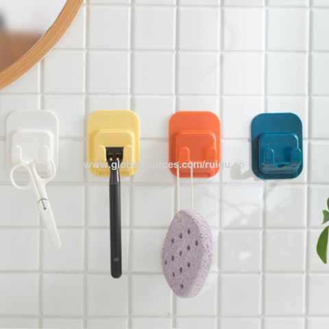 Plastic adhesive hook bathroom wall hanging, hook bathroom hook ...