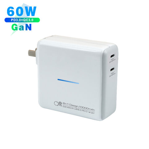 Buy Wholesale China Hot Sales 2 In 1 Gan 60w Dual Usb C Pd Wall Charger ...