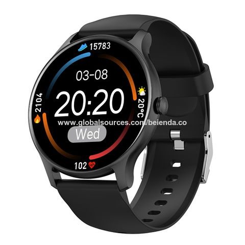 China pantalla táctil llena de Bluetooth 5.1 redondos del reloj del monitor  del ritmo cardíaco del perseguidor de la salud de la aleación del cinc  1.3inch encendido Global Sources,Reloj de Bluetooth,Reloj del