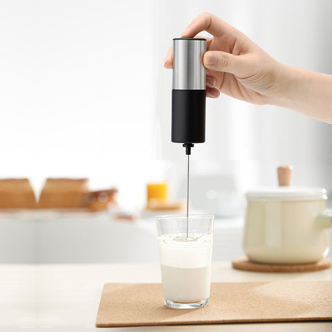 Mélangeur de mousseur à lait et de boissons portatif, accessoires de  mélangeur de mousse électrique en acier inoxydable