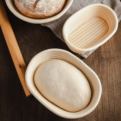 Corbeille à pain ovale et ronde pour la cuisson, panier Banneton parfait  avec doublure en lin, paniers d'épreuvage professionnels cadeau pour les  boulangers 