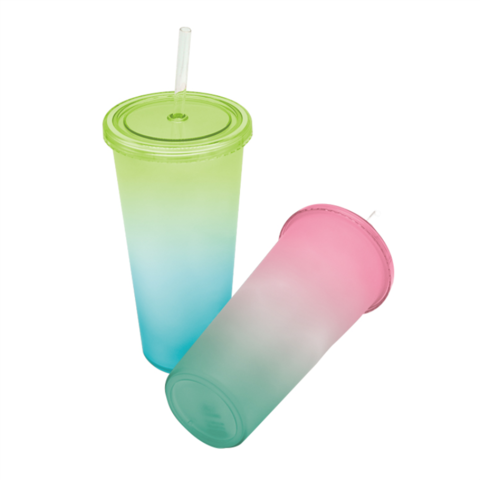 5 pcs Color Changing Cups Tumblers with Lids Straws Reusable Bulk