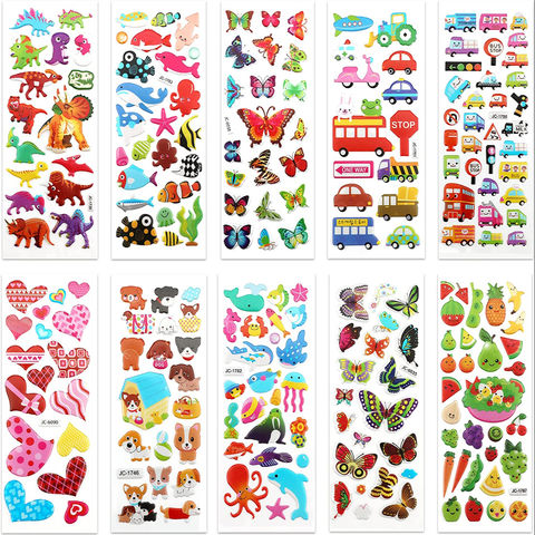 20 Sheets 3D Stickers for Kid Toddlers 500 Puffy Stickers Variety Pack FREE SHIP 